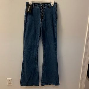 High waisted flared jeans